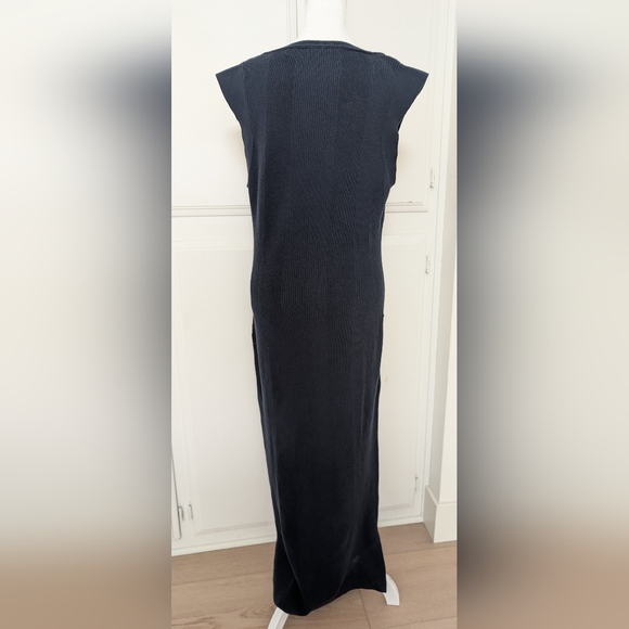 NWT Women's J Crew Sleeveless Ribbed Sweater Dress Navy Blue Size Large - Picture 4 of 6